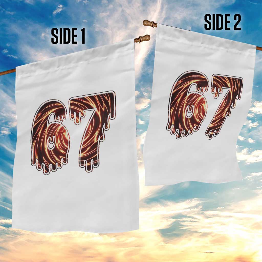 Fire Swirl Effect Printed Garden Flag Six Seven Meme