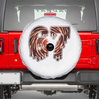 Fire Swirl Effect Printed Spare Tire Cover Six Seven Meme