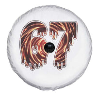 Fire Swirl Effect Printed Spare Tire Cover Six Seven Meme