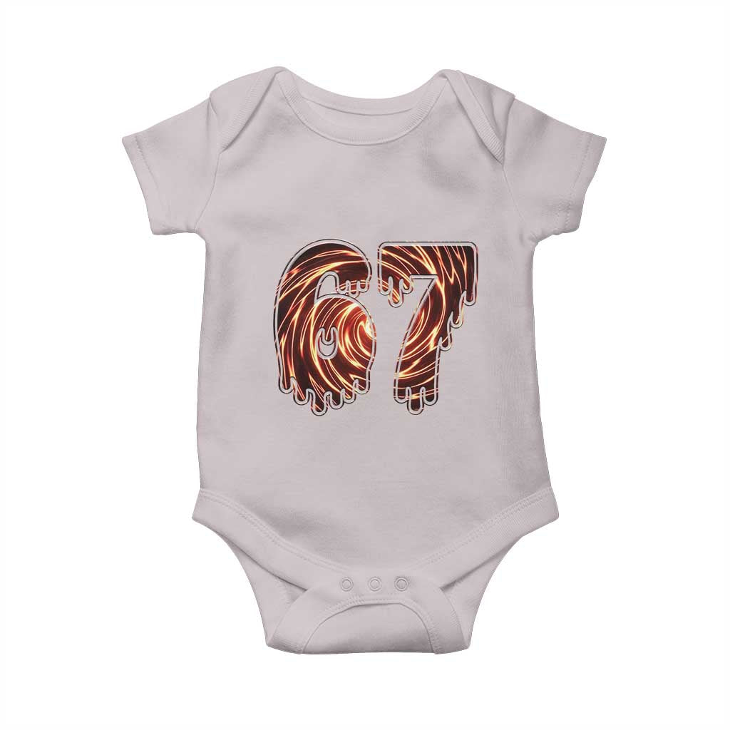 Fire Swirl Effect Printed Baby Onesie Six Seven Meme