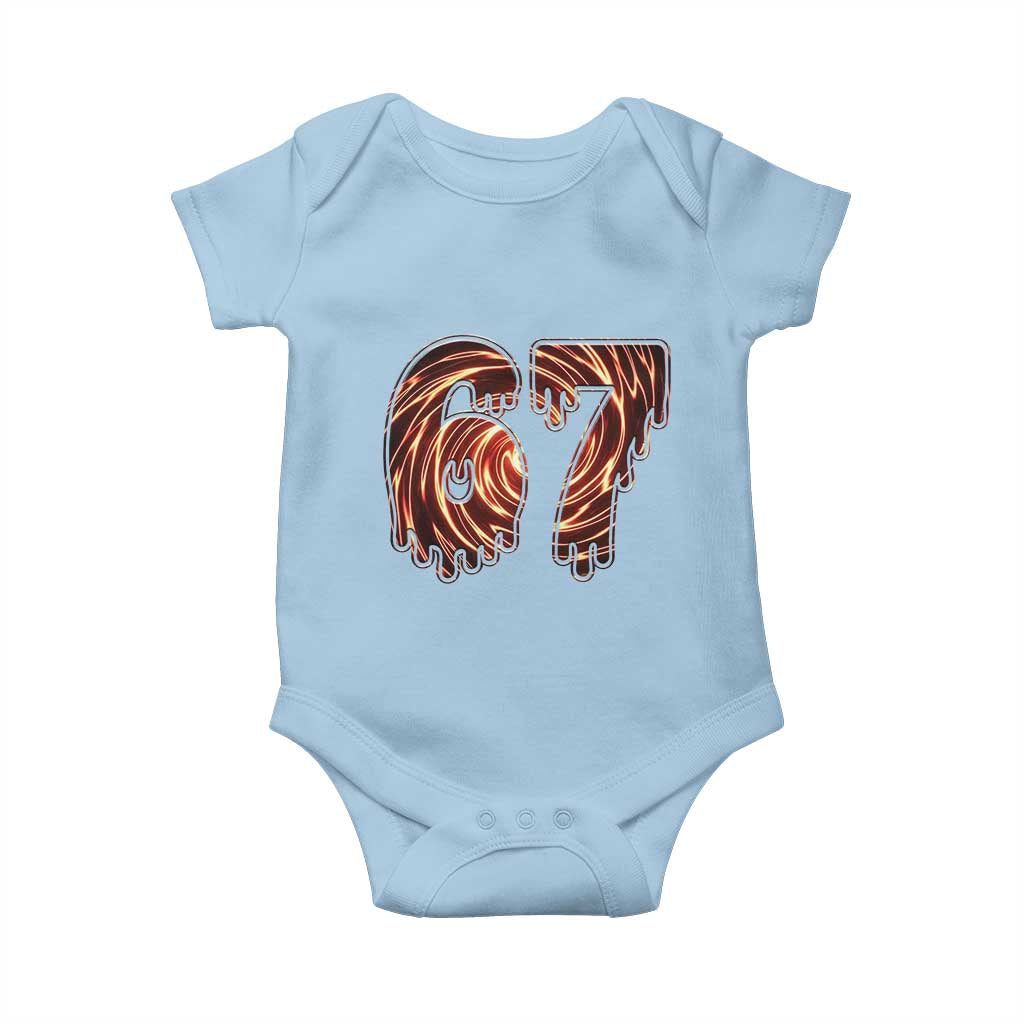 Fire Swirl Effect Printed Baby Onesie Six Seven Meme