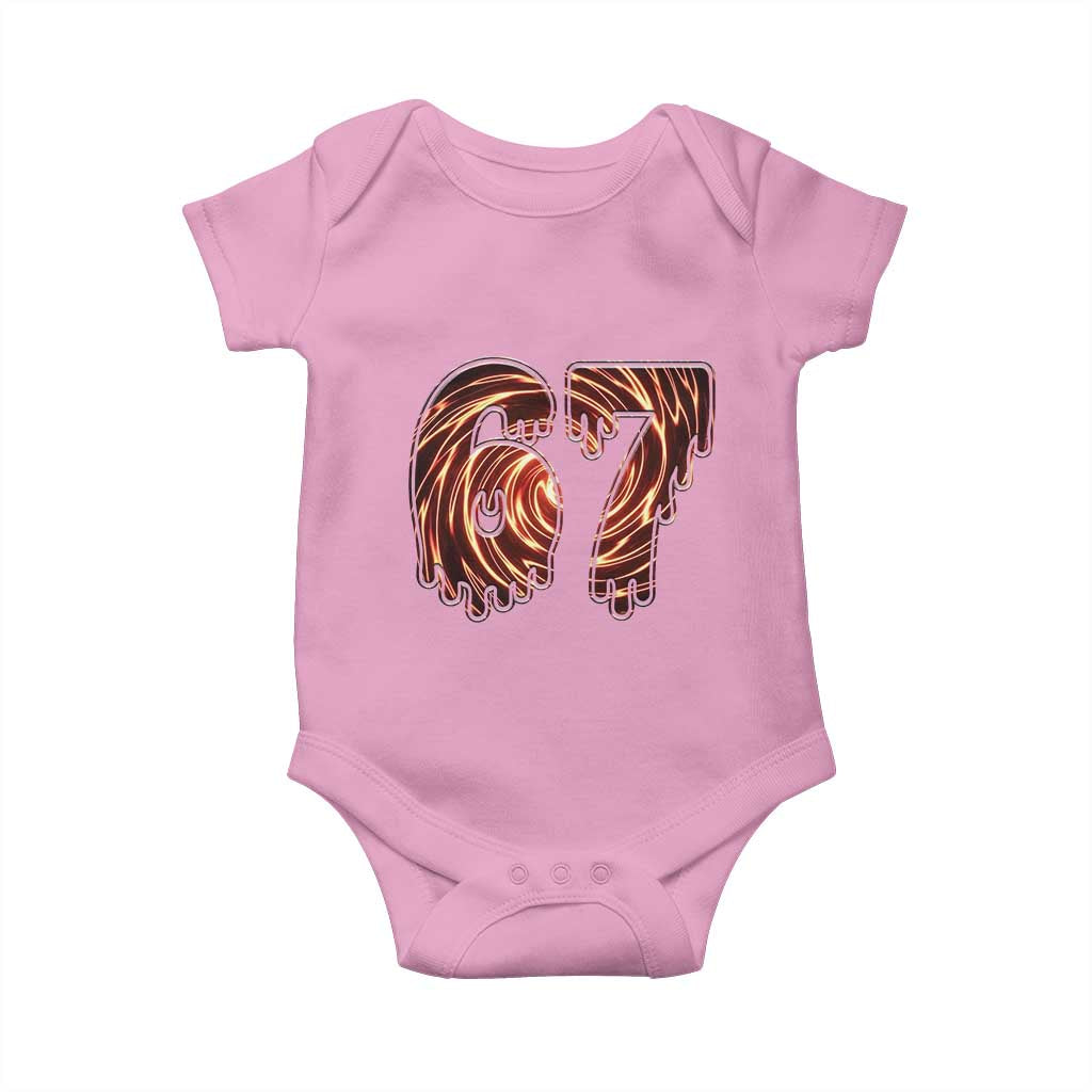 Fire Swirl Effect Printed Baby Onesie Six Seven Meme