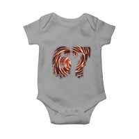 Fire Swirl Effect Printed Baby Onesie Six Seven Meme