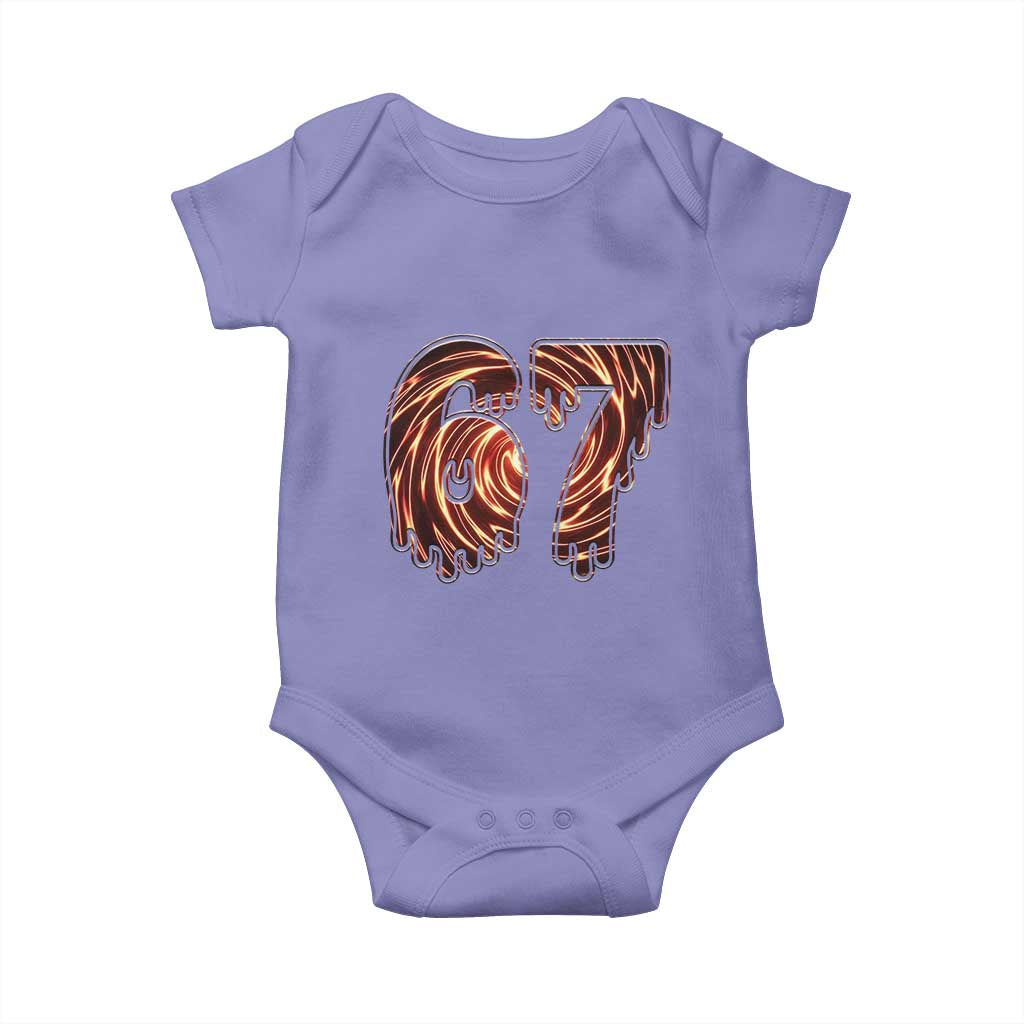 Fire Swirl Effect Printed Baby Onesie Six Seven Meme
