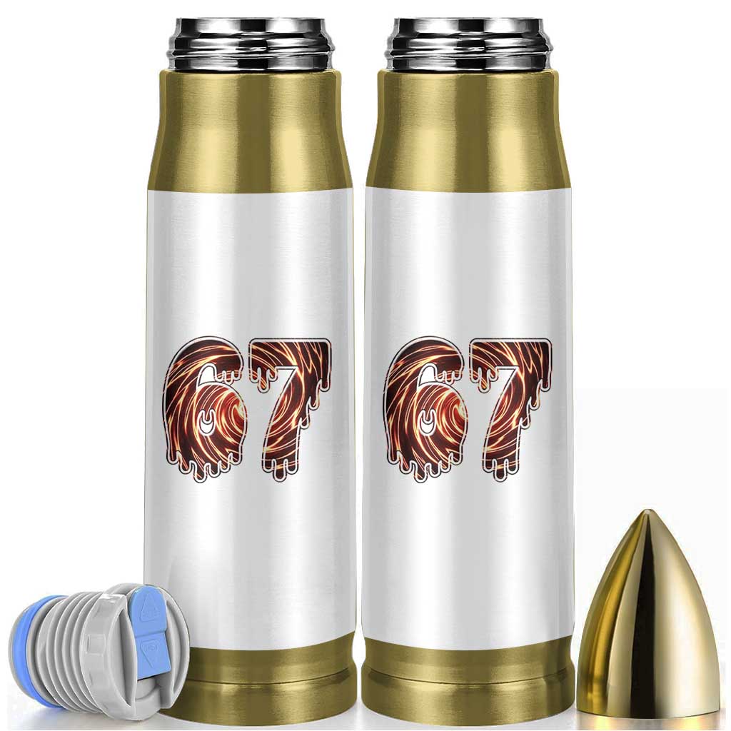 Fire Swirl Effect Printed Bullet Tumbler Six Seven Meme