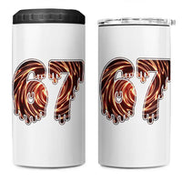 Fire Swirl Effect Printed 4 in 1 Can Cooler Tumbler Six Seven Meme