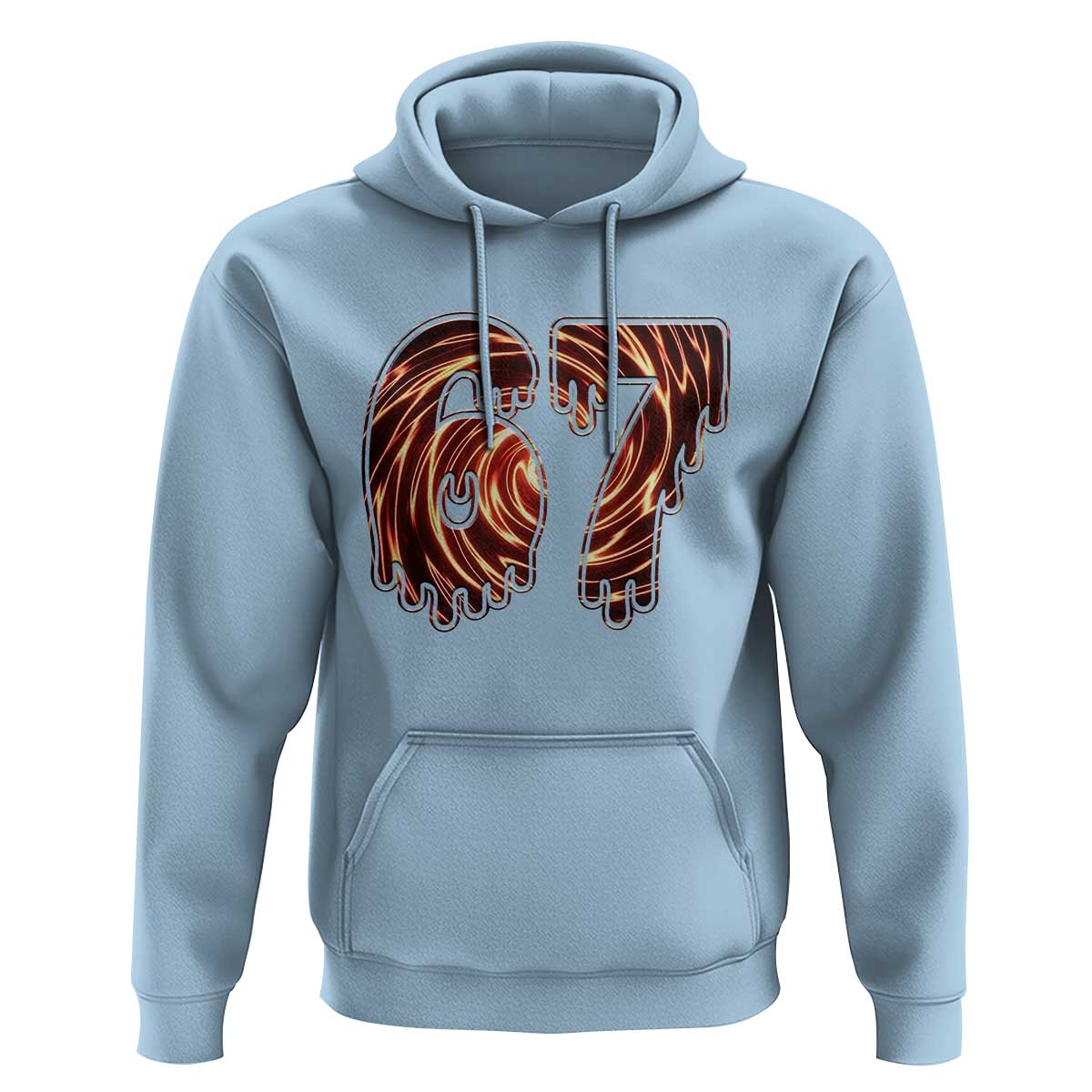 Fire Swirl Effect Printed Hoodie Six Seven Meme