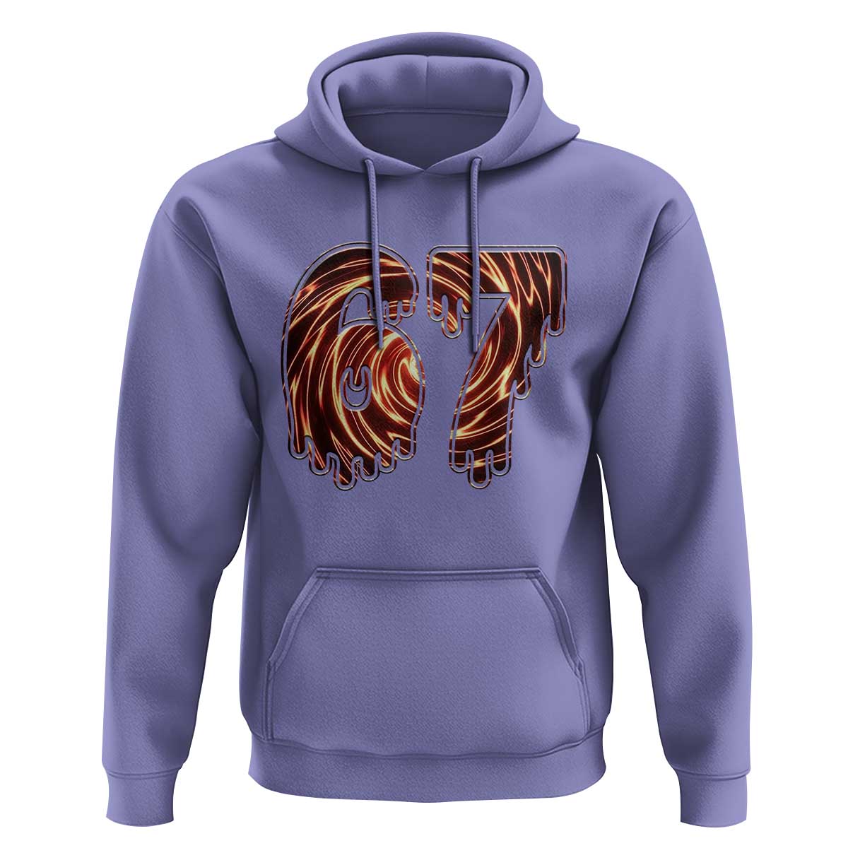 Fire Swirl Effect Printed Hoodie Six Seven Meme