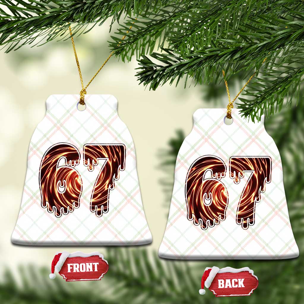 Fire Swirl Effect Printed Ceramic Ornament Six Seven Meme