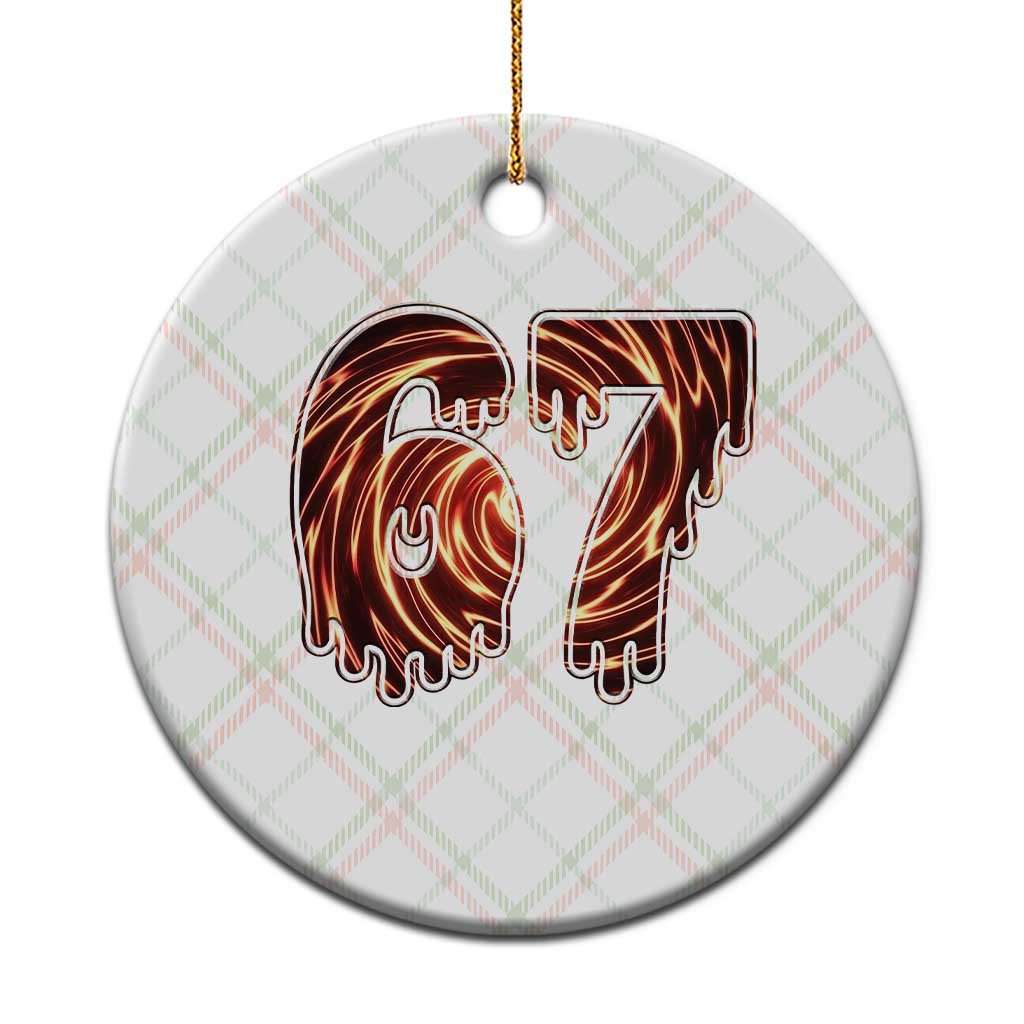 Fire Swirl Effect Printed Ceramic Ornament Six Seven Meme