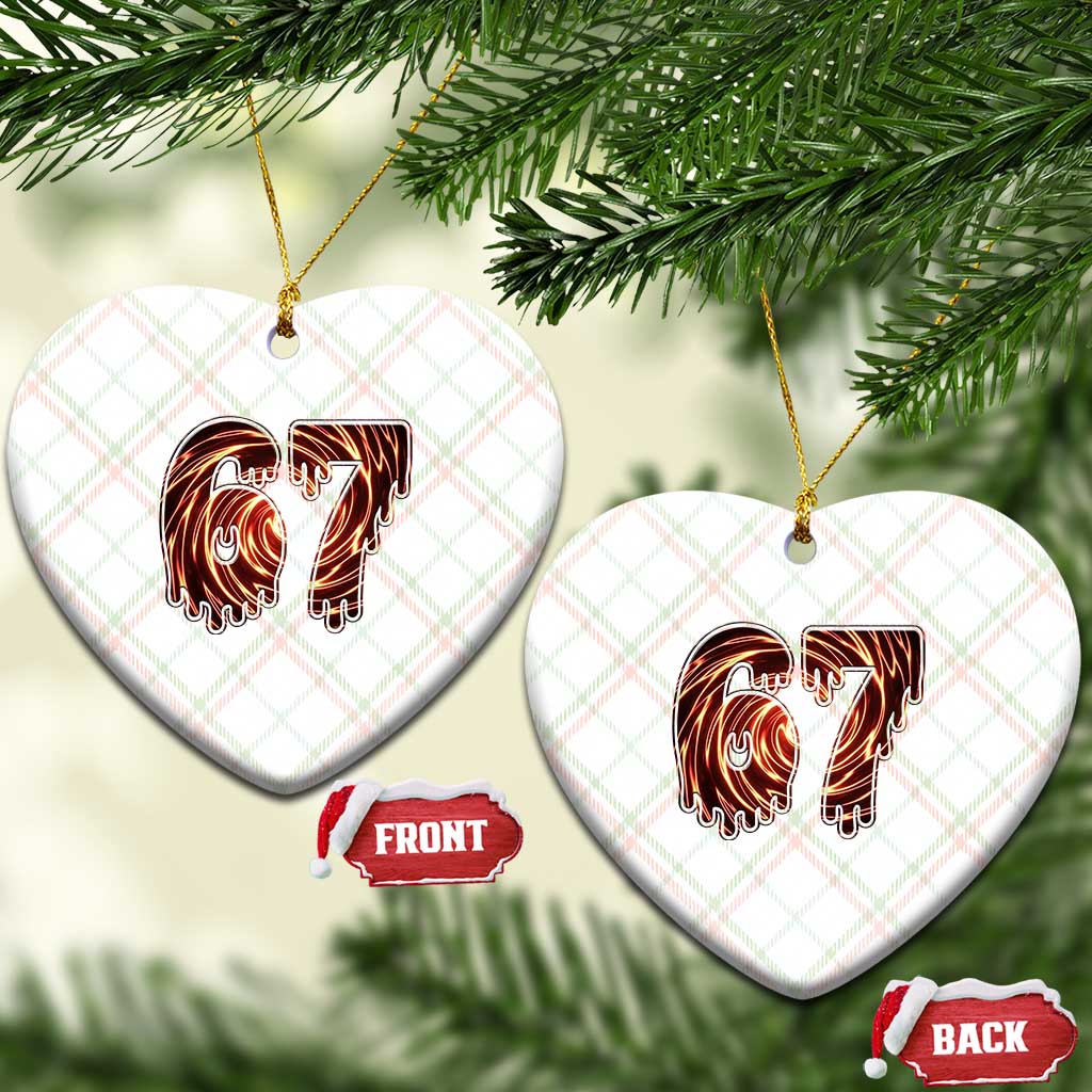 Fire Swirl Effect Printed Ceramic Ornament Six Seven Meme