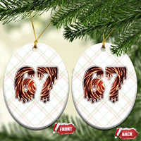 Fire Swirl Effect Printed Ceramic Ornament Six Seven Meme