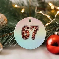 Fire Swirl Effect Printed Ceramic Ornament Six Seven Meme