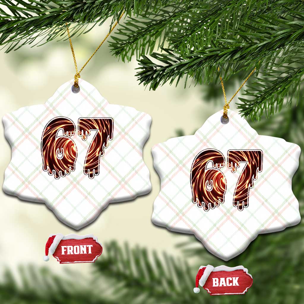 Fire Swirl Effect Printed Ceramic Ornament Six Seven Meme