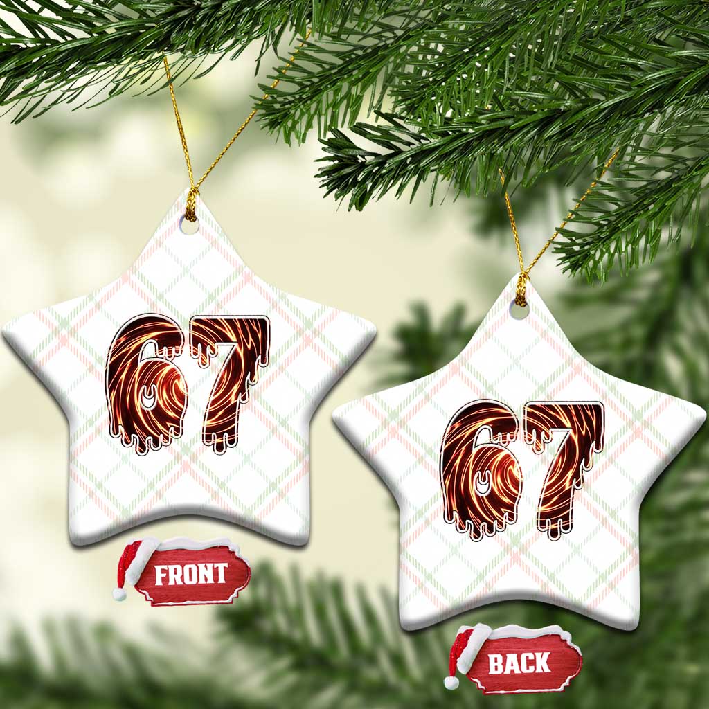 Fire Swirl Effect Printed Ceramic Ornament Six Seven Meme