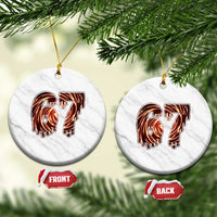 Fire Swirl Effect Printed Ceramic Ornament Six Seven Meme