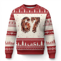 Fire Swirl Effect Printed Ugly Christmas Sweater Six Seven Meme