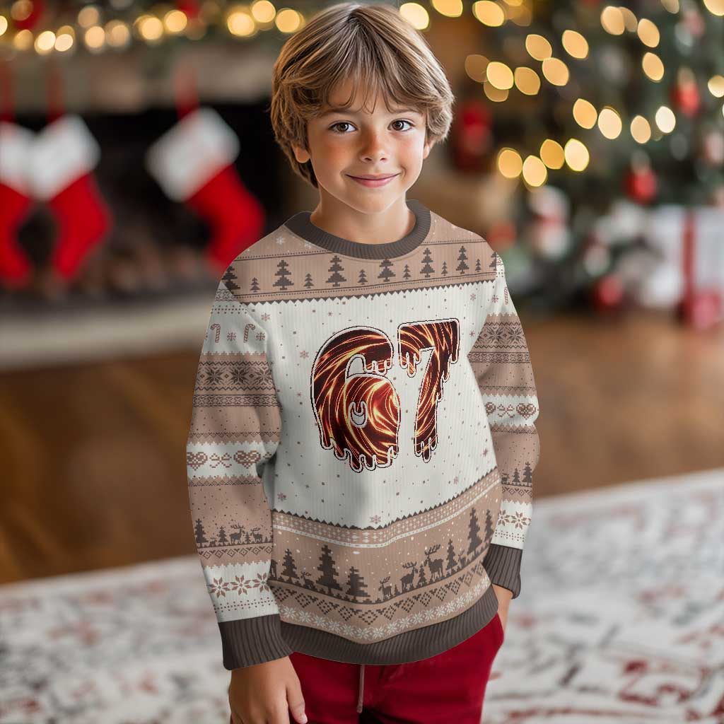 Fire Swirl Effect Printed Ugly Christmas Sweater Six Seven Meme