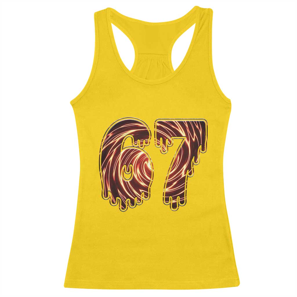 Fire Swirl Effect Printed Racerback Tank Top Six Seven Meme