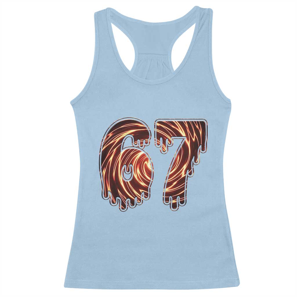 Fire Swirl Effect Printed Racerback Tank Top Six Seven Meme