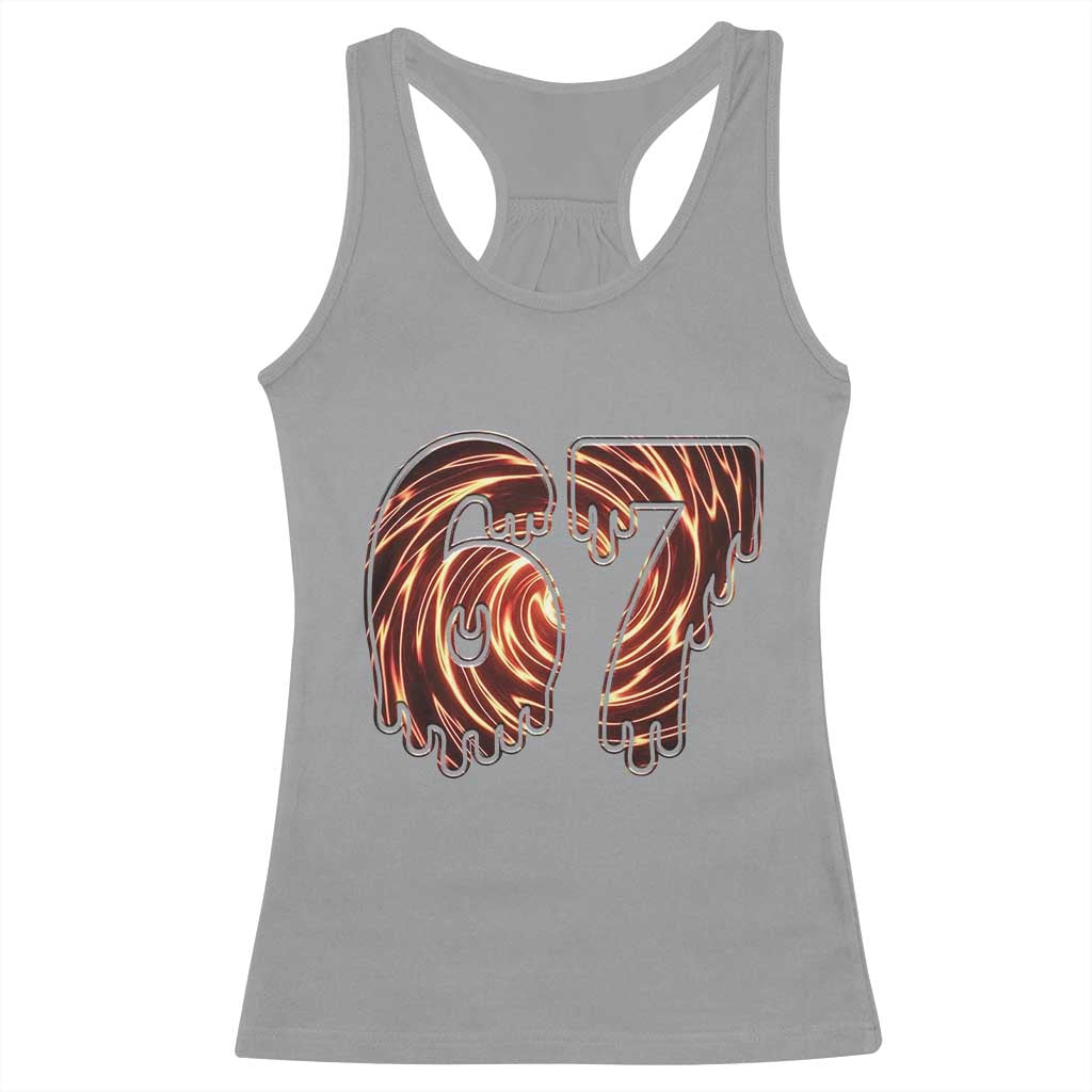 Fire Swirl Effect Printed Racerback Tank Top Six Seven Meme