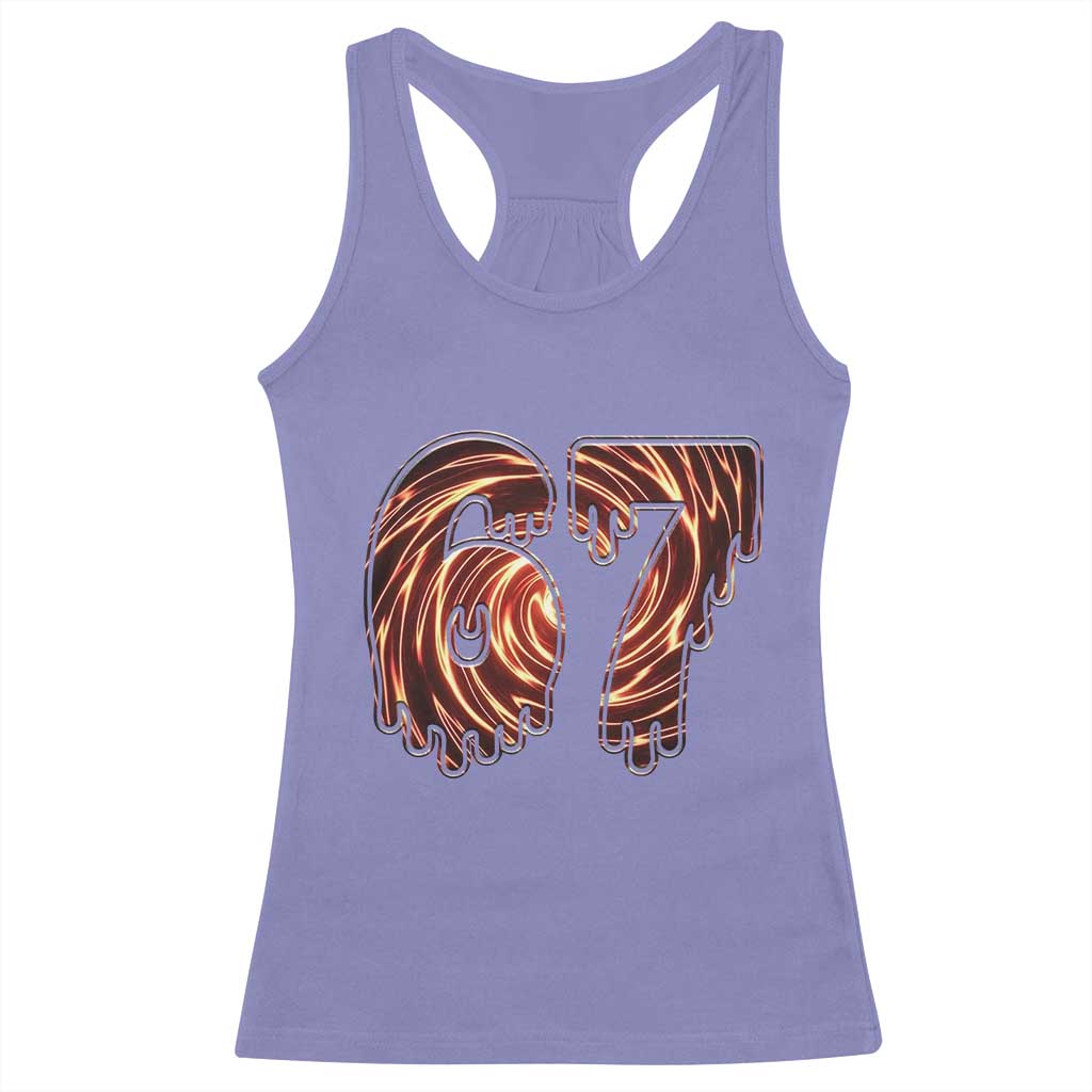 Fire Swirl Effect Printed Racerback Tank Top Six Seven Meme