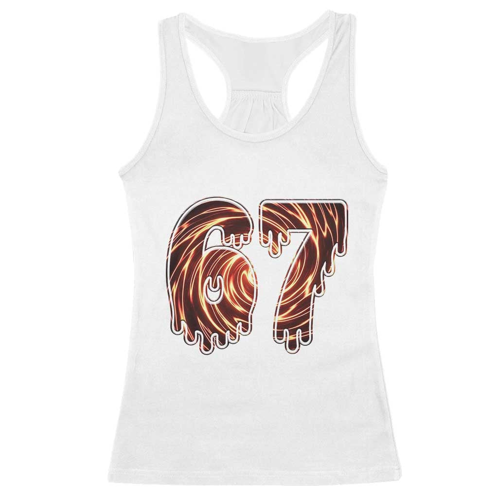 Fire Swirl Effect Printed Racerback Tank Top Six Seven Meme