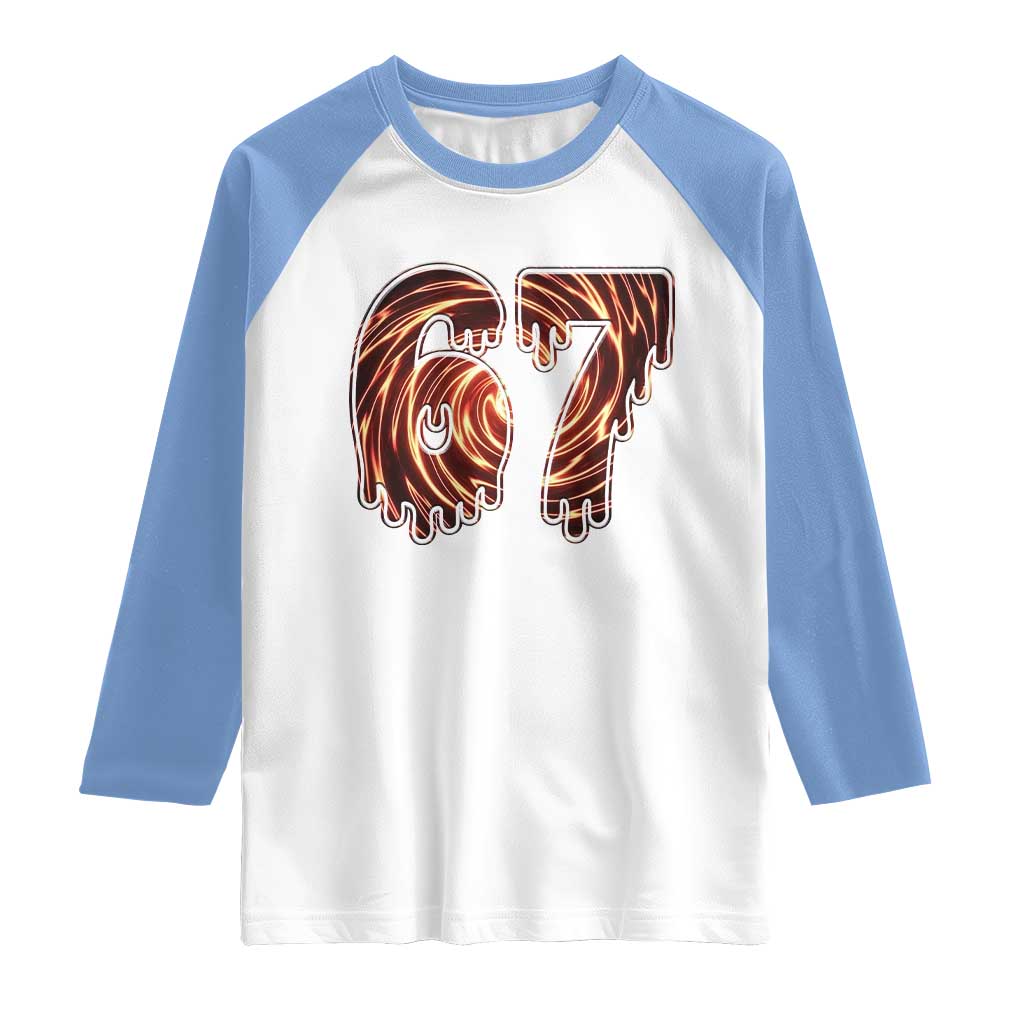 Fire Swirl Effect Printed Raglan Shirt Six Seven Meme