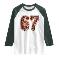 Fire Swirl Effect Printed Raglan Shirt Six Seven Meme