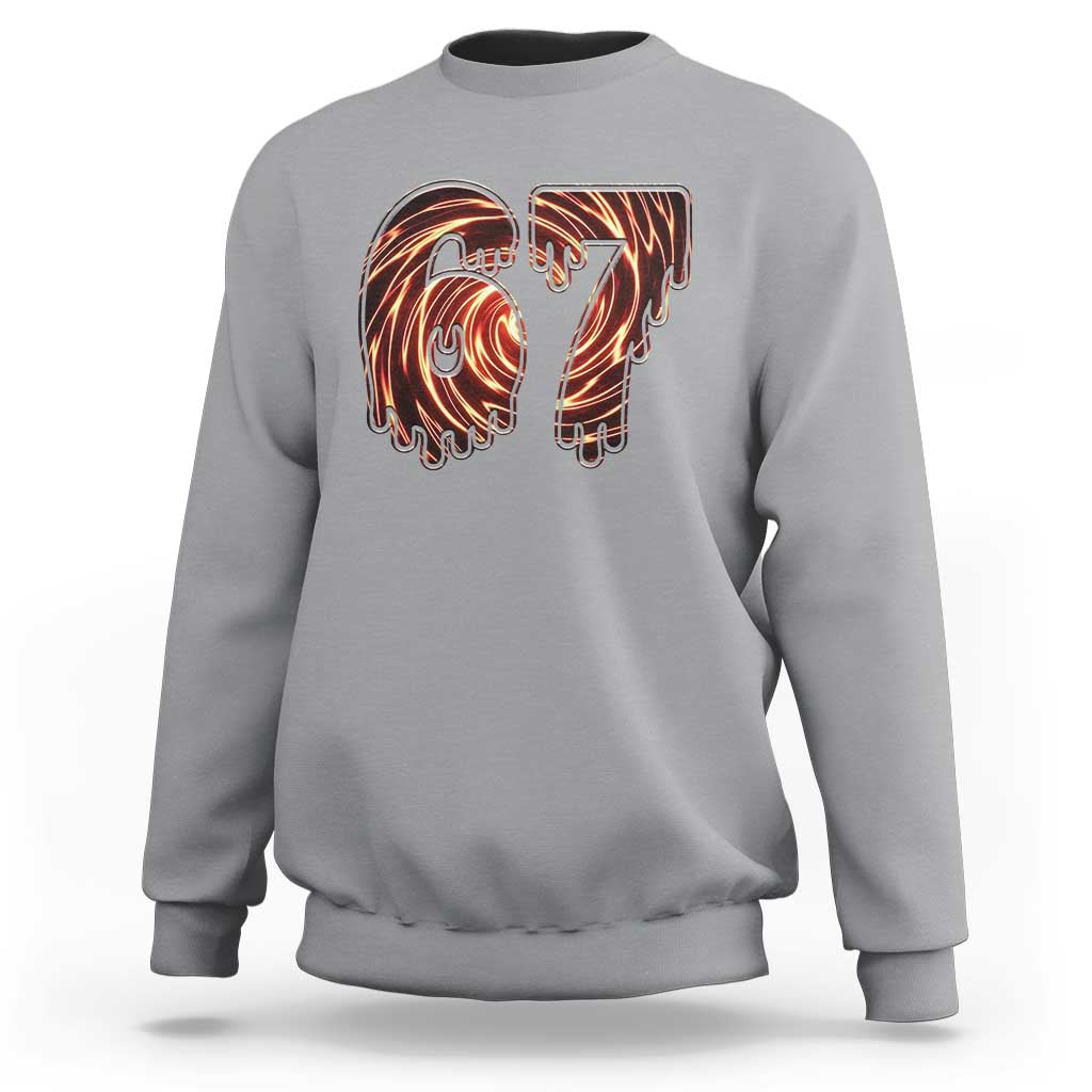 Fire Swirl Effect Printed Sweatshirt Six Seven Meme