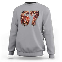 Fire Swirl Effect Printed Sweatshirt Six Seven Meme