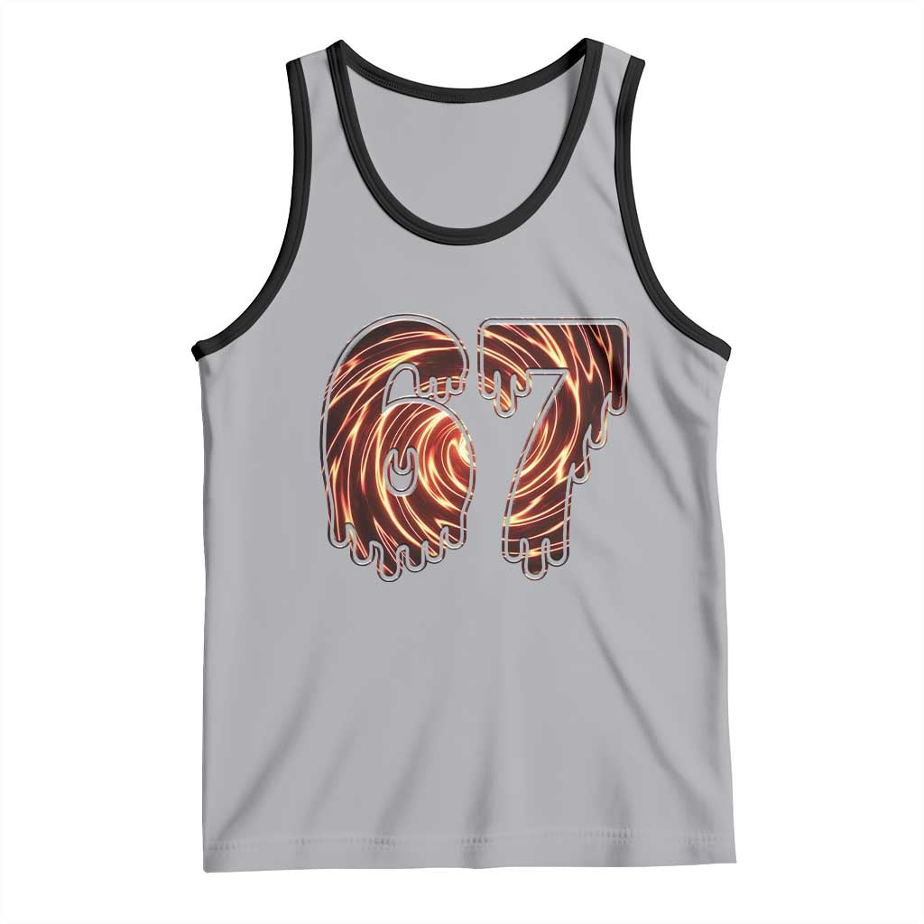 Fire Swirl Effect Printed Tank Top Six Seven Meme