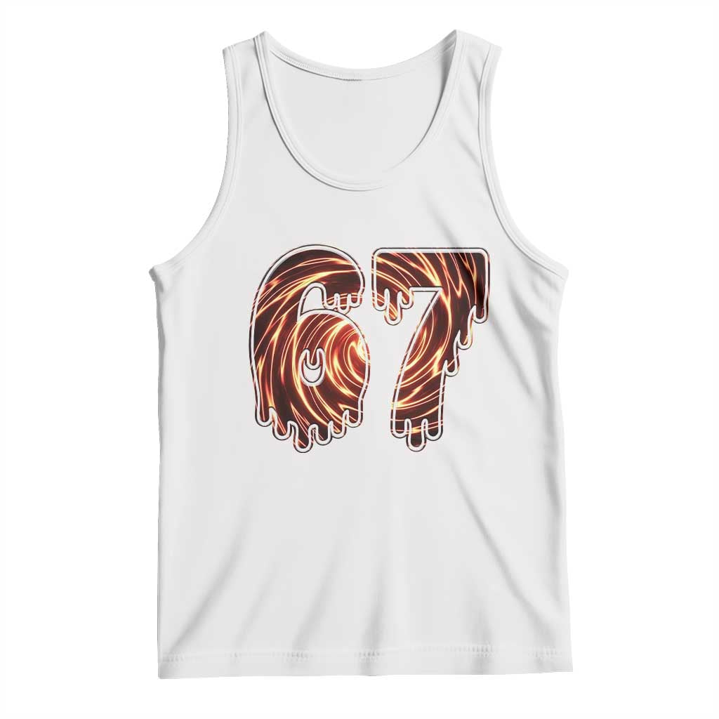 Fire Swirl Effect Printed Tank Top Six Seven Meme