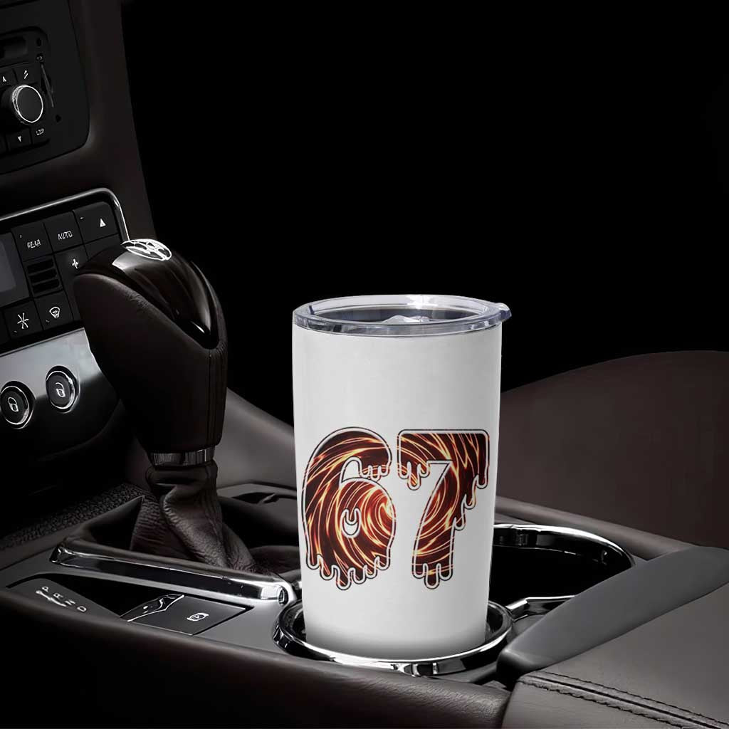 Fire Swirl Effect Printed Tumbler Cup Six Seven Meme