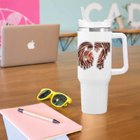 Fire Swirl Effect Printed Tumbler With Handle Six Seven Meme