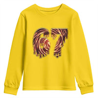 Fire Swirl Effect Printed Youth Sweatshirt Six Seven Meme