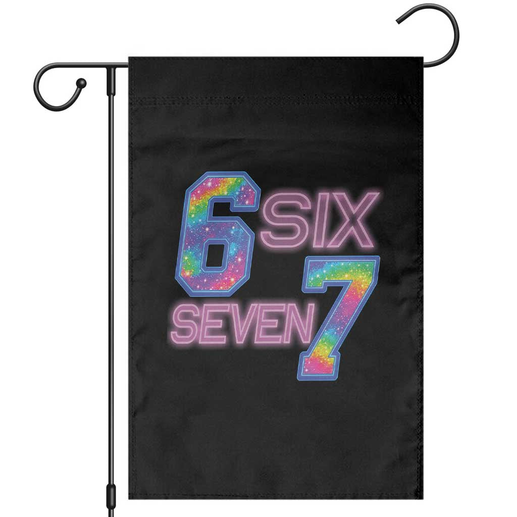 Colorful Neon Light Effect Garden Flag Six Seven Meme