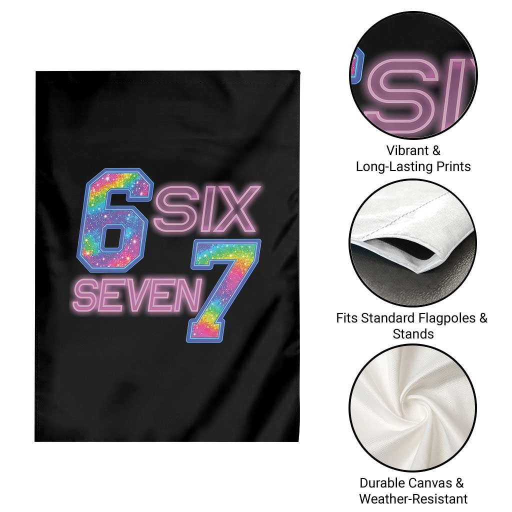 Colorful Neon Light Effect Garden Flag Six Seven Meme
