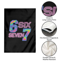 Colorful Neon Light Effect Garden Flag Six Seven Meme
