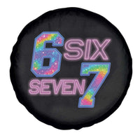 Colorful Neon Light Effect Spare Tire Cover Six Seven Meme