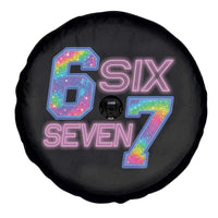 Colorful Neon Light Effect Spare Tire Cover Six Seven Meme