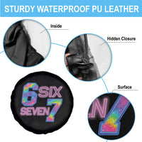 Colorful Neon Light Effect Spare Tire Cover Six Seven Meme