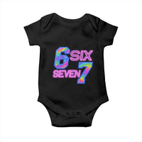 Colorful Neon Light Effect Baby Onesie Six Seven Meme