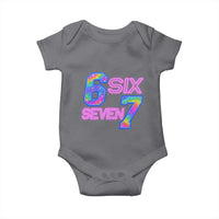 Colorful Neon Light Effect Baby Onesie Six Seven Meme