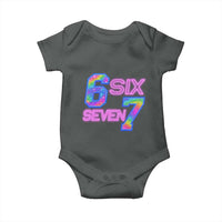 Colorful Neon Light Effect Baby Onesie Six Seven Meme