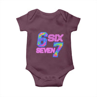 Colorful Neon Light Effect Baby Onesie Six Seven Meme