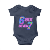 Colorful Neon Light Effect Baby Onesie Six Seven Meme
