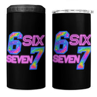 Colorful Neon Light Effect 4 in 1 Can Cooler Tumbler Six Seven Meme