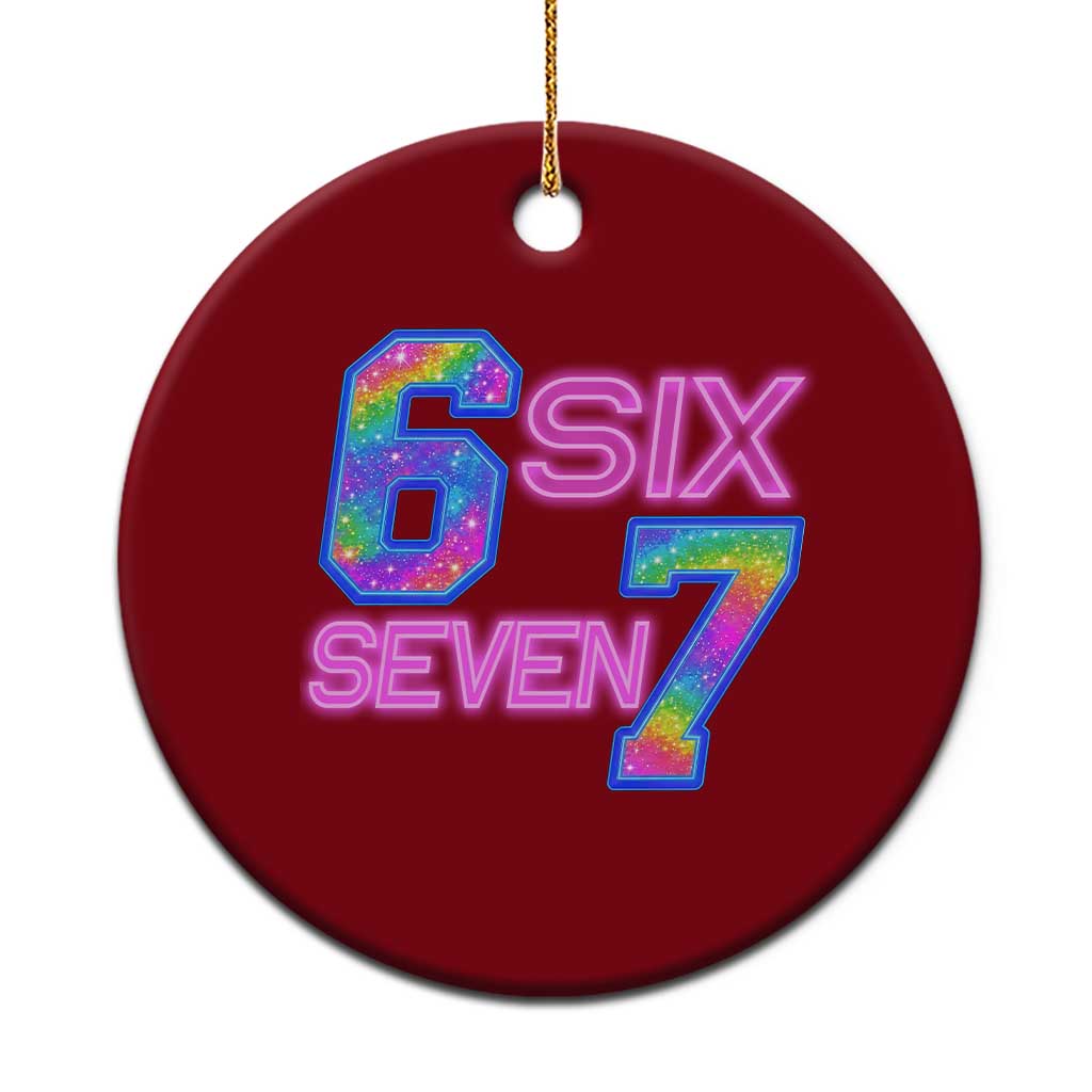Colorful Neon Light Effect Ceramic Ornament Six Seven Meme