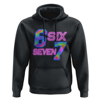 Colorful Neon Light Effect Hoodie Six Seven Meme